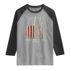 Department of War Est 2025 Raglan Shirt We The People Rifle American Flag Patriotic 2A Statement TS02 Sport Gray Black Print Your Wear
