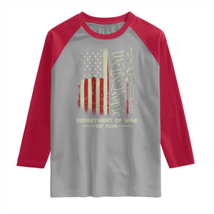Department of War Est 2025 Raglan Shirt We The People Rifle American Flag Patriotic 2A Statement TS02 Sport Gray Red Print Your Wear