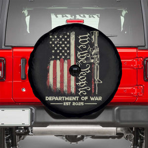 Department of War Est 2025 Spare Tire Cover We The People Rifle American Flag Patriotic 2A Statement TS02 Black Print Your Wear