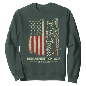 Department of War Est 2025 Sweatshirt We The People Rifle American Flag Patriotic 2A Statement TS02 Dark Forest Green Print Your Wear