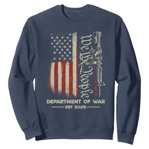 Department of War Est 2025 Sweatshirt We The People Rifle American Flag Patriotic 2A Statement TS02 Navy Print Your Wear