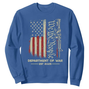 Department of War Est 2025 Sweatshirt We The People Rifle American Flag Patriotic 2A Statement TS02 Royal Blue Print Your Wear