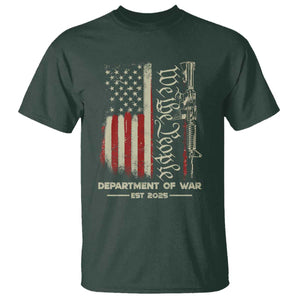 Department of War Est 2025 T Shirt We The People Rifle American Flag Patriotic 2A Statement TS02 Dark Forest Green Print Your Wear