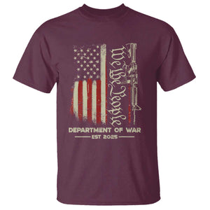 Department of War Est 2025 T Shirt We The People Rifle American Flag Patriotic 2A Statement TS02 Maroon Print Your Wear