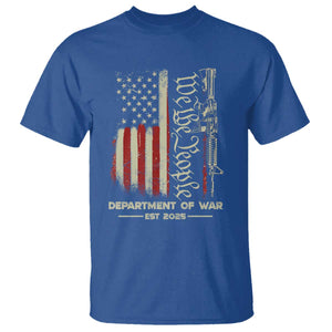 Department of War Est 2025 T Shirt We The People Rifle American Flag Patriotic 2A Statement TS02 Royal Blue Print Your Wear