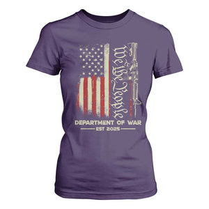 Department of War Est 2025 T Shirt For Women We The People Rifle American Flag Patriotic 2A Statement TS02 Purple Print Your Wear