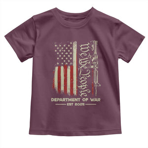 Department of War Est 2025 Toddler T Shirt We The People Rifle American Flag Patriotic 2A Statement TS02 Maroon Print Your Wear