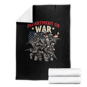 Department of War Est 2025 Throw Blanket Patriotic Combat Squad Tactical Soldiers Graphic TS02 Black Print Your Wear