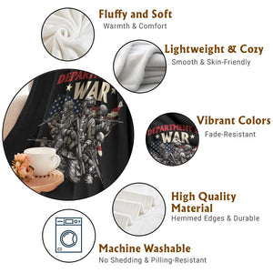 Department of War Est 2025 Throw Blanket Patriotic Combat Squad Tactical Soldiers Graphic TS02 Print Your Wear
