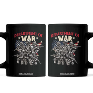 Department of War Est 2025 Coffee Mug Patriotic Combat Squad Tactical Soldiers Graphic TS02 Black Print Your Wear
