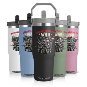 Department of War Est 2025 Flip Straw Tumbler Patriotic Combat Squad Tactical Soldiers Graphic TS02 Print Your Wear