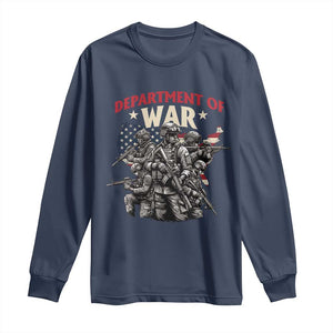 Department of War Est 2025 Long Sleeve Shirt Patriotic Combat Squad Tactical Soldiers Graphic TS02 Navy Print Your Wear