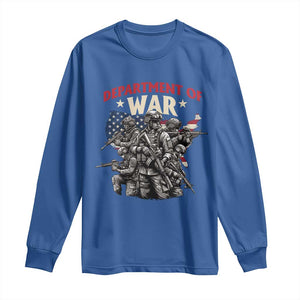 Department of War Est 2025 Long Sleeve Shirt Patriotic Combat Squad Tactical Soldiers Graphic TS02 Royal Blue Print Your Wear