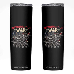 Department of War Est 2025 Skinny Tumbler Patriotic Combat Squad Tactical Soldiers Graphic TS02 Black Print Your Wear
