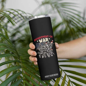 Department of War Est 2025 Skinny Tumbler Patriotic Combat Squad Tactical Soldiers Graphic TS02 Print Your Wear