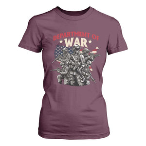 Department of War Est 2025 T Shirt For Women Patriotic Combat Squad Tactical Soldiers Graphic TS02 Maroon Print Your Wear