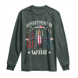 Department of War Est 2025 Long Sleeve Shirt Trump Patriotic Political B2 Spirit Operation Midnight Hammer TS02 Dark Forest Green Print Your Wear