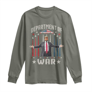 Department of War Est 2025 Long Sleeve Shirt Trump Patriotic Political B2 Spirit Operation Midnight Hammer TS02 Military Green Print Your Wear