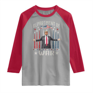 Department of War Est 2025 Raglan Shirt Trump Patriotic Political B2 Spirit Operation Midnight Hammer TS02 Sport Gray Red Print Your Wear