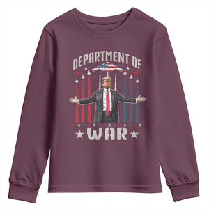 Department of War Est 2025 Youth Sweatshirt Trump Patriotic Political B2 Spirit Operation Midnight Hammer TS02 Maroon Print Your Wear