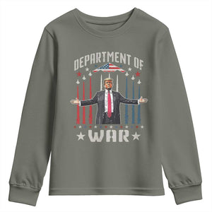 Department of War Est 2025 Youth Sweatshirt Trump Patriotic Political B2 Spirit Operation Midnight Hammer TS02 Military Green Print Your Wear