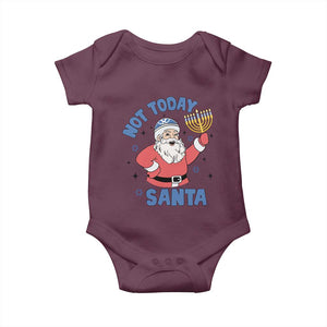 Santa Hanukkah Baby Onesie Not Today Santa Chanukah Jewish Festival Jew TS02 Maroon Print Your Wear