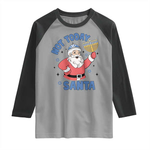 Santa Hanukkah Raglan Shirt Not Today Santa Chanukah Jewish Festival Jew TS02 Sport Gray Black Print Your Wear