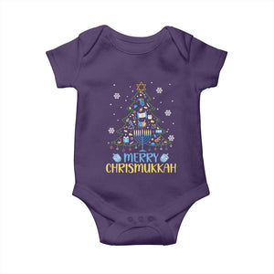 Christmas Hanukkah Baby Onesie Merry Christmukkah Jewish Christmas Tree Chanukah TS02 Purple Print Your Wear