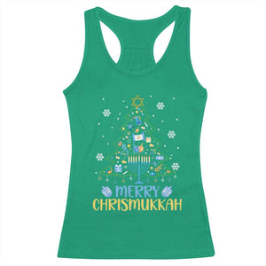 Christmas Hanukkah Racerback Tank Top Merry Christmukkah Jewish Christmas Tree Chanukah TS02 Irish Green Print Your Wear