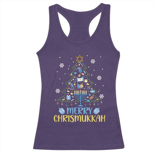 Christmas Hanukkah Racerback Tank Top Merry Christmukkah Jewish Christmas Tree Chanukah TS02 Purple Print Your Wear