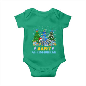 Christmas Hanukkah Baby Onesie Merry Christmukkah Jewish Christmas Trees Chanukah TS02 Irish Green Print Your Wear