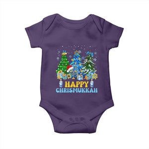 Christmas Hanukkah Baby Onesie Merry Christmukkah Jewish Christmas Trees Chanukah TS02 Purple Print Your Wear