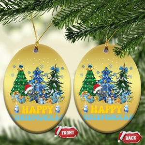 Christmas Hanukkah Christmas Ornament Merry Christmukkah Jewish Christmas Trees Chanukah TS02 Oval Gold Print Your Wear