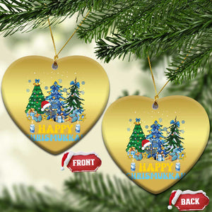 Christmas Hanukkah Christmas Ornament Merry Christmukkah Jewish Christmas Trees Chanukah TS02 Heart Gold Print Your Wear