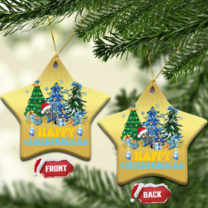 Christmas Hanukkah Christmas Ornament Merry Christmukkah Jewish Christmas Trees Chanukah TS02 Star Gold Print Your Wear