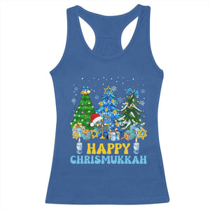 Christmas Hanukkah Racerback Tank Top Merry Christmukkah Jewish Christmas Trees Chanukah TS02 Royal Blue Print Your Wear
