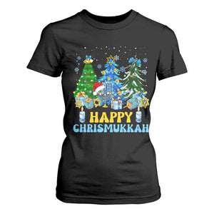 Christmas Hanukkah T Shirt For Women Merry Christmukkah Jewish Christmas Trees Chanukah TS02 Black Print Your Wear