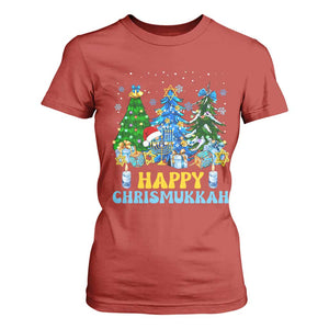 Christmas Hanukkah T Shirt For Women Merry Christmukkah Jewish Christmas Trees Chanukah TS02 Red Print Your Wear