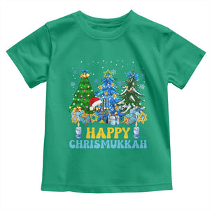 Christmas Hanukkah Toddler T Shirt Merry Christmukkah Jewish Christmas Trees Chanukah TS02 Irish Green Print Your Wear