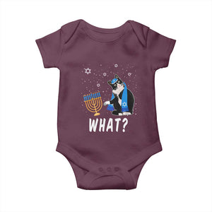 Funny Hanukkah Cat Baby Onesie What Hanukcat Chanukah Jewish Festival TS02 Maroon Print Your Wear