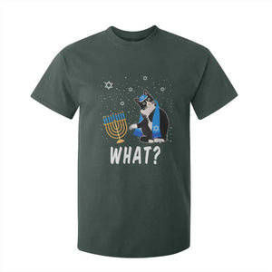 Funny Hanukkah Cat T Shirt For Kid What Hanukcat Chanukah Jewish Festival TS02 Dark Forest Green Print Your Wear