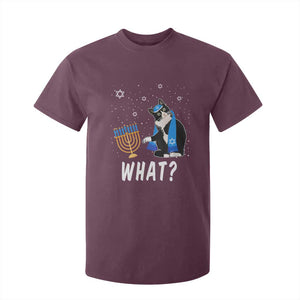 Funny Hanukkah Cat T Shirt For Kid What Hanukcat Chanukah Jewish Festival TS02 Maroon Print Your Wear