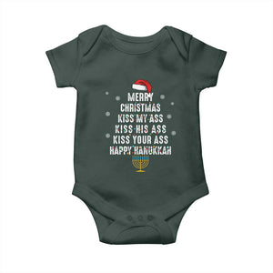 Merry Christmas Kiss My Ass His Ass Your Ass Happy Hanukkah Baby Onesie TS02 Print Your Wear