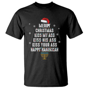 Merry Christmas Kiss My Ass His Ass Your Ass Happy Hanukkah T Shirt TS02 Black Printyourwear