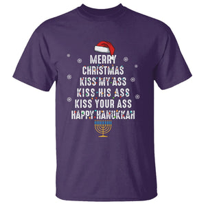 Merry Christmas Kiss My Ass His Ass Your Ass Happy Hanukkah T Shirt TS02 Purple Printyourwear
