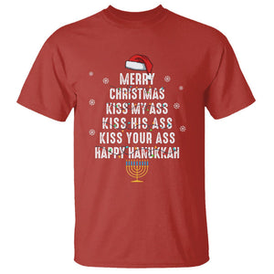 Merry Christmas Kiss My Ass His Ass Your Ass Happy Hanukkah T Shirt TS02 Red Printyourwear
