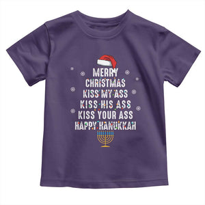 Merry Christmas Kiss My Ass His Ass Your Ass Happy Hanukkah Toddler T Shirt TS02 Purple Print Your Wear