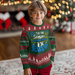 Funny Jewish Hanukkah Ugly Christmas Sweater Tis The Season To Remind Everyone Im Jewish TS02 Christmas Print Your Wear