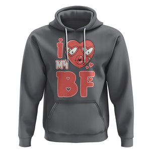 Valentine Matching Couple Hoodie I Love My BF Boyfriend Red Heart for Wife Girlfriend TS02 Charcoal Printyourwear