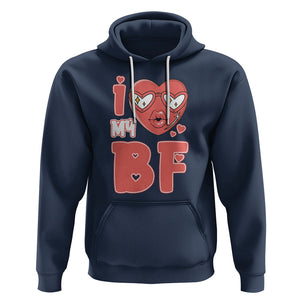 Valentine Matching Couple Hoodie I Love My BF Boyfriend Red Heart for Wife Girlfriend TS02 Navy Printyourwear